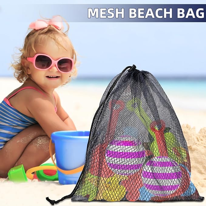 Mesh Drawstring Bag Durable Nylon Mesh Bag Small Gym Bags Travel Beach Locking Closure Storage Bags For College, Gym, Yoga, Sport