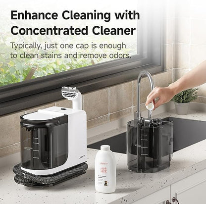 Uwant Carpet Cleaner Machine 18Kpa Powerful Suction, Portable Carpet Cleaner for Pet Stains with Cleaning Tools&Solution Self-Cleaning Upholstery Cleaner for Car, Couch, Rug, Spot (White)