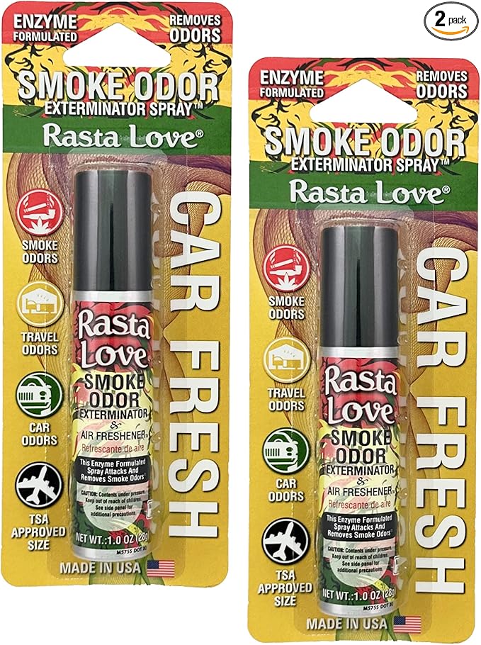 Smoke Odor Exterminator Air Fresh Spray, Your Ultimate Solution for Smoke and Household Odor Elimination 1 oz Spray (2 Packs, Rasta Love)