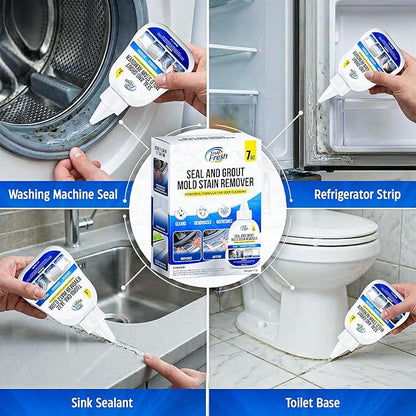 True Fresh Heavy Duty Mold Stain Remover Gel – Powerful Cleaner for Front Loader Washing Machine Seals, Bathroom Grout, Shower Caulking, Tiles & More – 7 oz Cleaning Solution for Stubborn Stains