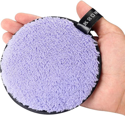 Vtrem 3 Colors Makeup Remover Pads: Reusable Soft Facial Cleaning Puffs Towels Christmas gifts Double-Side Washable Make Up Removing Cloth Microfiber Multi-function, Pink/Purple/Blue