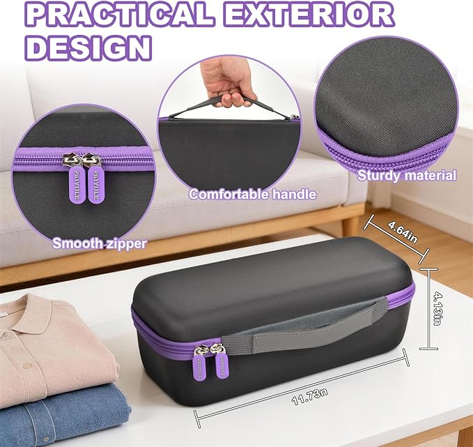 PAIYULE Portable Steamer Travel Case, Storage Bag Compatible with DRFLASH Handheld Clothes Steamer, Organized with Mesh Pocket for Accessories (Case Only), Dark Gray