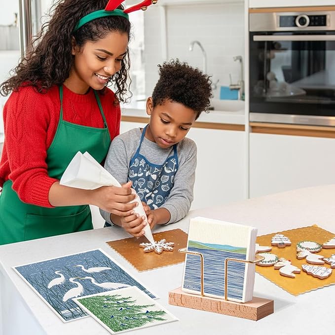 Morigins Swedish Kitchen Towel Set Reusable Kitchen Towel Set Absorbent Cellulose Sponge Cloth Biodegradable Ideal for Household Kitchen Cleaning 8-Piece Set