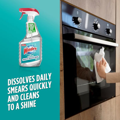 Windex Vinegar Glass and Surface Cleaner Spray Bottle, Packaging Designed to Prevent Leakage and Breaking, Surface Cleaning Spray, 32 Fl Oz