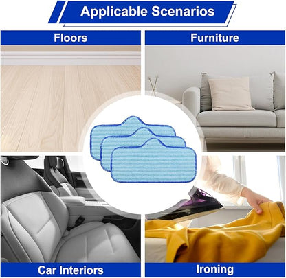 Microfiber Pads for Dupray Neat Steam Cleaner, Durable, Reusable and Machine Washable, Microfiber Replacement Mop Pads for Dupray Steam Cleaner Accessories, 3Pack