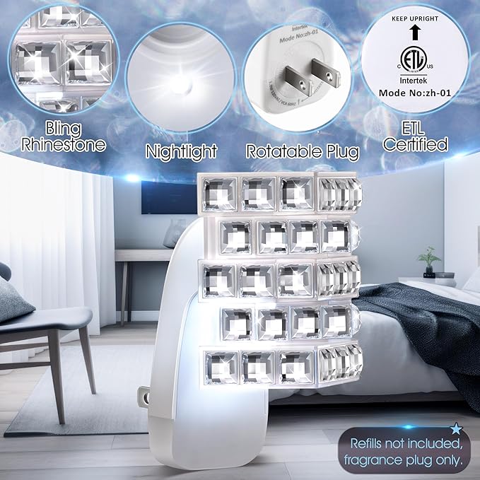 Hohean Wall Fragrance Plug in with Night Light, Compatible with Bath & Body Works WallFlower Fragrance, Wall Plug Fragrances Oil Diffuse with Nightlight for Home, Office(1 Pack,Irregular)