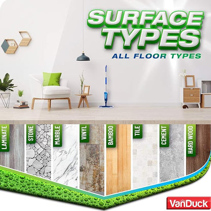 VanDuck Microfiber Cleaning Pads Compatible with Bona Mop (6 Pack) - Microfiber Mop Pads for Hardwood Floor for 18 Inch