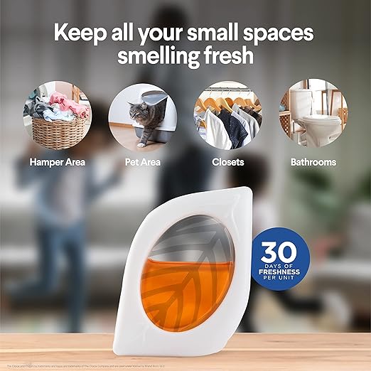 Clorox Fraganzia Small Rooms Air Freshener, Island Escape Scent - Peel & Place Air Freshener, No-Plug, Battery-Free for Closets, Laundry Room, Entry Way, Bathroom, Locker, 0.25 Fl Oz Each, 24 Count