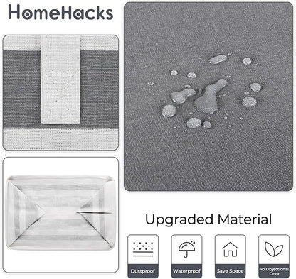 HomeHacks 4-Pack Large Laundry Basket,75L Each Waterproof, Freestanding Laundry Hamper, Collapsible Tall Clothes Hamper with Extended Handles for Clothes in the Dorm and Family-Gradient Grey
