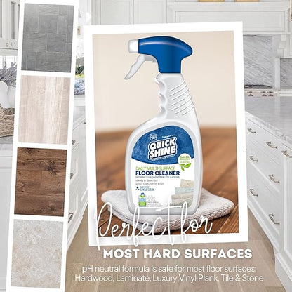 Quick Shine Multi Surface Floor Cleaner Daily Care 24oz, 6Pk | Ready to Use, Dirt Dissolving, Streak Free, No Rinse | Use on Hardwood, Laminate, Luxury Vinyl Plank LVT, Tile & Stone | Safer Choice
