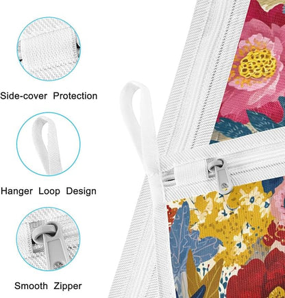 Mesh Laundry Bags Lingerie Bags for Washing Delicates 2 PCS Durable Wash Bag with Zipper Small and Medium Washable Garden Flowers Hedgehogs Colorful
