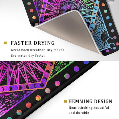 Colorful Microfiber Dish Drying Mat for Kitchen Counter 18 X 24 in Moon Decoration Dishes Pad Coffee Mats