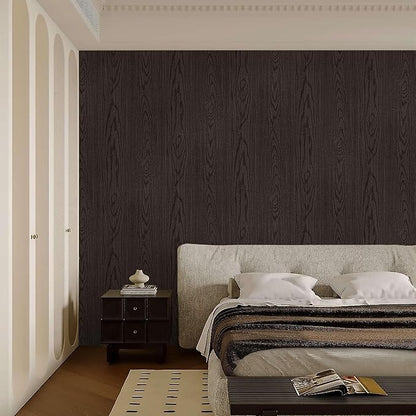 Dimoon Black Wood Wallpaper Wood Contact Paper Thickened Embossed Gray Wood Grain Wallpaper Peel and Stick Wallpaper Removable Wood Rustic Selfadhesive Vintage Countertops Vinyl Roll 118"x15.7"