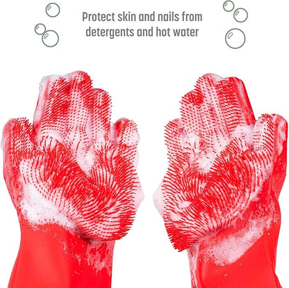 Goodful Silicone Kitchen Rubber Gloves, Oversized, Reusable, Waterproof