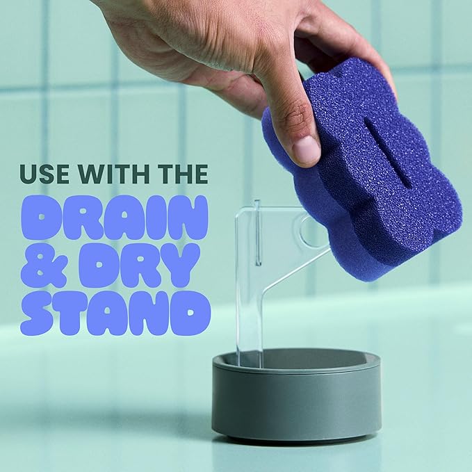 Brite by Scotch-Brite 2-Sided Scrub & Wipe, Scrubbing Kitchen and Dish Sponge, Midnight Mode, 6 Scrub Sponges