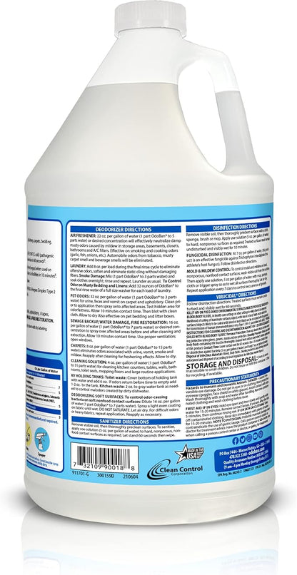 OdoBan Ready-to-Use Disinfectant and Odor Eliminator, Made in the USA, Fresh Linen Scent, Set of 3, 2 Spray Bottles, 32 Ounces Each and 1 Gallon Concentrate