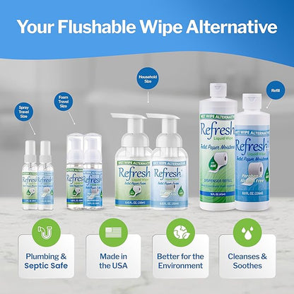 Refresh Liquid Wipe: Toilet Paper Spray (Original Spray, 2 Fl Oz (1 Pack))