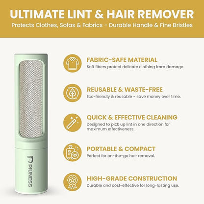 Pet Hair Remover Roller – Reusable Lint Roller for Cat & Dog Hair on Furniture, Couch, Carpet, Car & Bedding – Portable, Eco-Friendly