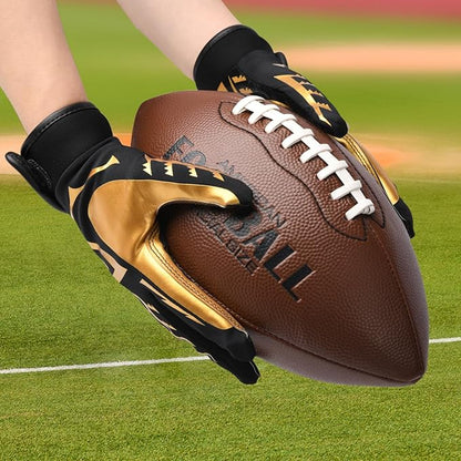Youth Football Gloves Kids Silicone Grip Receiver Gloves with Super Stick Ability for Best Game Experience