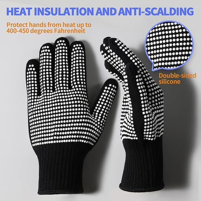 Teenitor 2 Pcs Heat Resistant Gloves With Silicone Bumps, Heat Resistant Gloves For Sublimation, Heat Protection For Hair Styling White