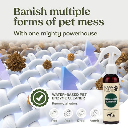 PAWFUME Stain & Pet Urine Odor Eliminator, 2-Pack – Removes Impurities in Seconds – Enzymatic Formula, Quick-Dry Action, & Eco-Friendly Ingredients – Upholstery, Fabrics, and Carpet Cleaner Spray