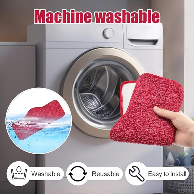 Yuunaie Steam Mop Pads for Schenley, 6-Pack Microfiber Pads for Schenley Steam Mop 7 in 1, Machine Washable Reusable Replacement Mop Pads Compatible with Schenley Steam Mop Cleaner