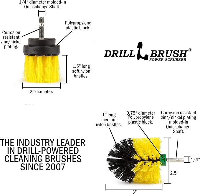 Scrub Brushes for Cleaning - Bathroom Cleaning Brush - Grout and Tile Cleaning Brush - Bathtub Cleaning Brush - Shower Drill Cleaning Brush - Tile Scrub Brush - Power Scrubber for Shower Cleaning