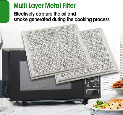 Microwave Oven Grease Filter Fit for Samsung ME19R7041FS ME19R7041FS/AA ME19R7041FT ME19R7041FT/AA ME19R7041FB ME19R7041FB/AA, 2 Pcs Durable Washable Heavy-Duty Grease Trapping