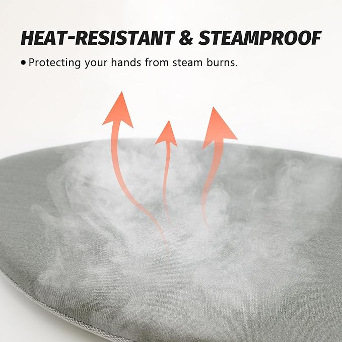 Quacc Heat Resistant Steaming Glove, Garment Steamer Ironing Hand Pad Anti Steam Glove Travel Garment Hand Held Steamer Tiny Ironing Board Mitt for Clothes
