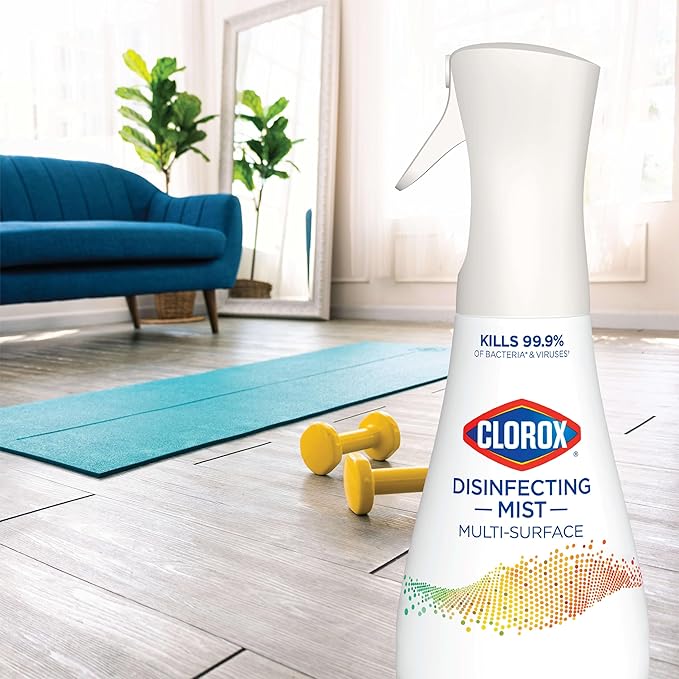Clorox Disinfecting Mist, Lemongrass Mandarin, Household Essentials, 3 Refills, 16 Fl Oz Each