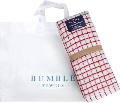 Bumble Kitchen Towels (6 Pack) | 16" x 28" | 100% Cotton Dish Towels for Kitchen | 380 GSM | Soft, Highly Absorbent & Durable Dish Towels with Hanging Loop | Red