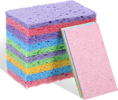 15 PCS Kitchen Sponges, Natural Compressed Cellulose Sponge for Dishes Cleaning Cleaning Scrub Colored Sponge Non Scratch Natural Dish Sponges for Kitchen Bathroom Cars, Funny Cut-Outs DIY