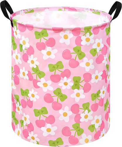 KUNRO Round Laundry Gift Basket Storage Hamper Clothes Storage Basket Organizer Bin with Handles for Nursery Room