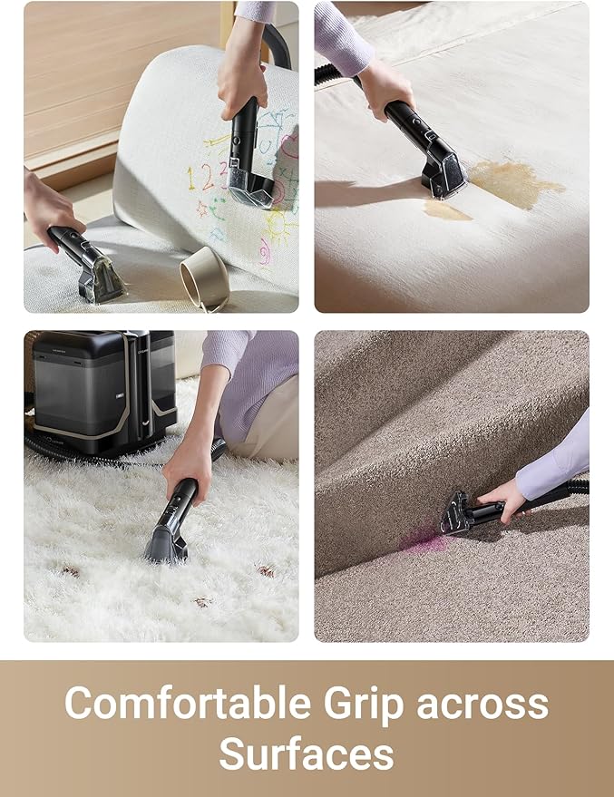 dreame N10 Portable Carpet Spot and Upholstery Cleaner, Powerful Couch Cleaner Machine Stain Remover for Pet Stains, Carpet, Area Rugs, Coaches and Car, 1.6L Large Water Tank, Hose Self-Cleaning