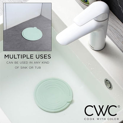 COOK WITH COLOR Kitchen Sink Strainer, Silicone, Flexible Sink Strainer, Sink Drain Strainer, 3 Pc Sage