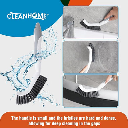 3 Pcs Scrub Brush,Multifunctional Cleaning Brush Set with Non-Slip Handle and Sturdy Bristles,Scrub Brushes for Cleaning Bathroom,Kitchen,Grout,Tile,Grey