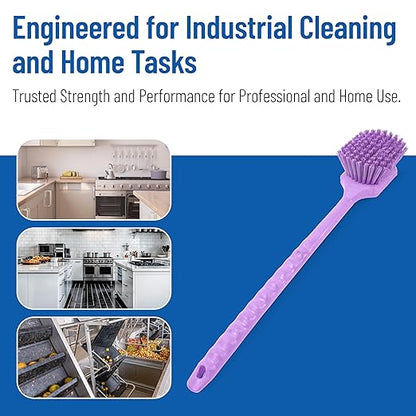 SPARTA 40501EC68 Plastic Large Scrub Brush, Kitchen Brush, Utility Brush With Long Handle For Cleaning, 20 Inches, Purple, (Pack of 6)