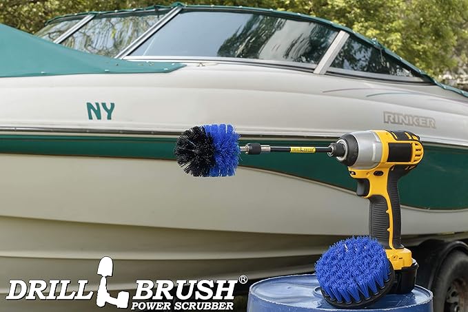 Boat Cleaning Tool Set - Boat Accessories - Aquatic Cleaning Supplies - Hull Cleaner Brush Heads - Barnacle Removing Brush Set - Fish Tank Restoration Brush - Boat Deck Cleaning Tools - Medium Stiff