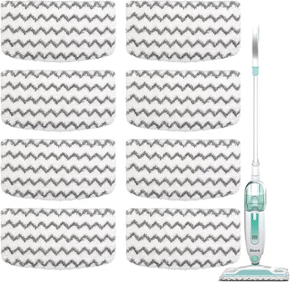 F Flammi Microfiber Mop Replacement Pads Compatible with Shark Steam Mop S1000 S1000A S1000C S1000WM S1001C S2001 (8 Pack)