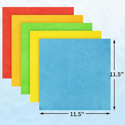 HOMERHYME Microfiber Towels for Cars, 24 Pack Microfiber Cleaning Cloths, 11.5"*11.5" Cleaning Rags Towels Bulk Absorbent Lint-Free, All-Purpose for Detailing, Office, Household Cleaning