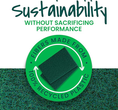 Scotch-Brite Heavy Duty Scouring Pad, Durable and Long-Lasting Dish Scrubber for Kitchen + Outdoor, 30 Scrub Pads for Uncoated Pots and Pans, Cast Iron Cooktops, Grill Grates, Oven Racks, and BBQ