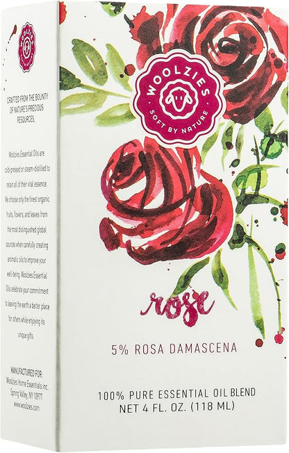 Woolzies Best Natural Rose Essential Oil Blend 4 Oz - Therapeutic & Premium Graded Aromatherapy Oil - Most Popular for Relaxation, & Skin Use - for Diffusion & Topical Use