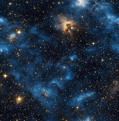 Laatse Blue Starry Peel and Stick Removable Black Sky Contact Paper 17.5" x 118", Gold Star Modern Wallpaper Mural Waterproof Self Adhesive for Wall Bedroom Bathroom Kitchen Cabinet Room Decor