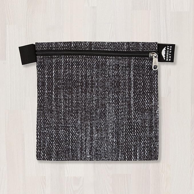Nordic By Nature 4 Pack - Reusable Sandwich Bags Dishwasher Safe BPA Free - Durable Washable Quick Dry Cloth Baggies -Reusable Snack Bags For Kids School Lunches - Easy Open Zipper- (Black Denim)
