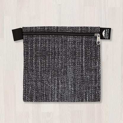 Nordic By Nature 4 Pack - Reusable Sandwich Bags Dishwasher Safe BPA Free - Durable Washable Quick Dry Cloth Baggies -Reusable Snack Bags For Kids School Lunches - Easy Open Zipper- (Black Denim)