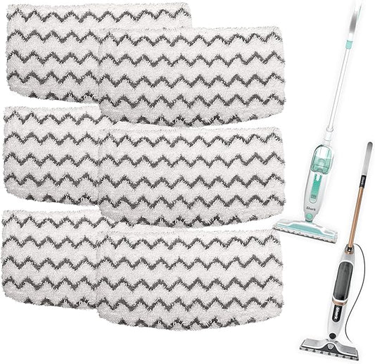 6 Pack Shark Steam Mop S1000 S1000A S1000C S1000WM S1001C Pads Set Washable Replacement Microfiber Mop Pads…