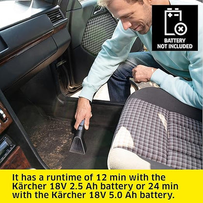 Kärcher Cordless Carpet and Upholstery Cleaner, Self-Cleaning Function, Spot Cleaner for Carpets, Cars and Furniture, SE 3-18 Compact - Tool Only