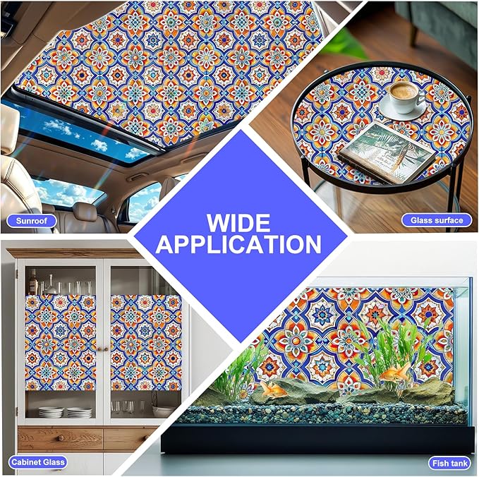 Rainbow Window Privacy Film,Heat Control,UV Blocking,Anti-Glare,Day & Night Privacy Protection & Decoration for Home, Bathroom,Glass Door,Static Cling,Renter-Friendly with Installation Tools