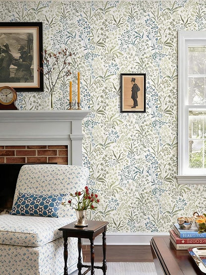 Heroad Floral Wallpaper Yellow Peel and Stick Wallpaper Boho Floral Contact Paper for Cabinets Drawer Liner Waterproof Removable Self Adhesive Thicken Decoration Wall Paper for Walls 17.3''x78.7''