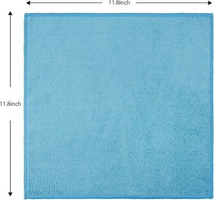 Tricol Clean 12 Pack Microfiber Cleaning Cloth 11.8x11.8inch - Streak-Free, Reusable Wipes for Glass, Kitchen, Car, Dusting - Absorbent & Lint-Free (Mixed 4 Colors 03, 11.8 x 11.8 in)